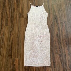 Another Story L Pink Crushed Velvet Bodycon Dress Y2K Barbiecore Indie Party
